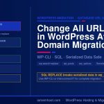 How to change all URLs in WordPress after a domain migration using WP-CLI search-replace, SQL queries, and Interconnect/IT tool
