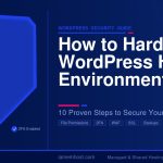 WordPress hosting security hardening — 10-step guide covering file permissions, WAF, 2FA, SSL, and automated backups