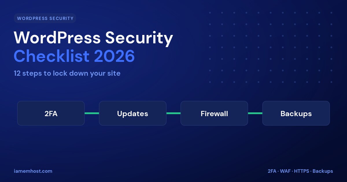 WordPress Security Checklist 2026: 12 Steps to Lock Down Your Site