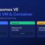 Proxmox VE setup steps: install the hypervisor, create a KVM VM, and create an LXC container