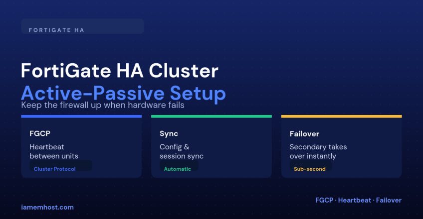 FortiGate High Availability (HA): Active-Passive Cluster Setup
