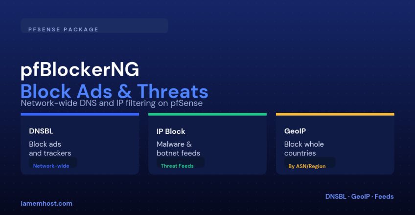 pfBlockerNG on pfSense: DNS-Based Ad, Malware, and GeoIP Blocking