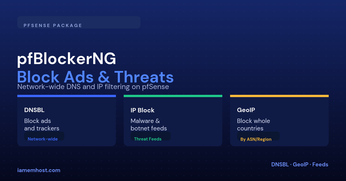 pfBlockerNG on pfSense: DNS-Based Ad, Malware, and GeoIP Blocking