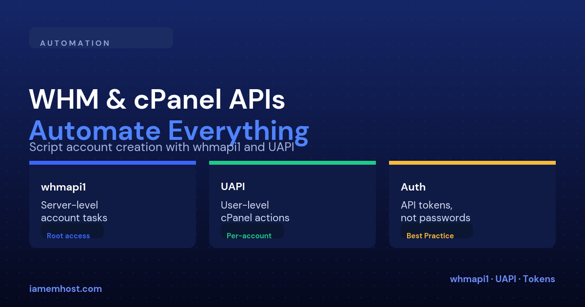 Automating cPanel with the WHM API (whmapi1) and UAPI: A Practical Guide