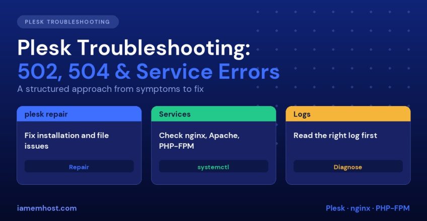 Plesk troubleshooting guide for 502, 504 and service errors
