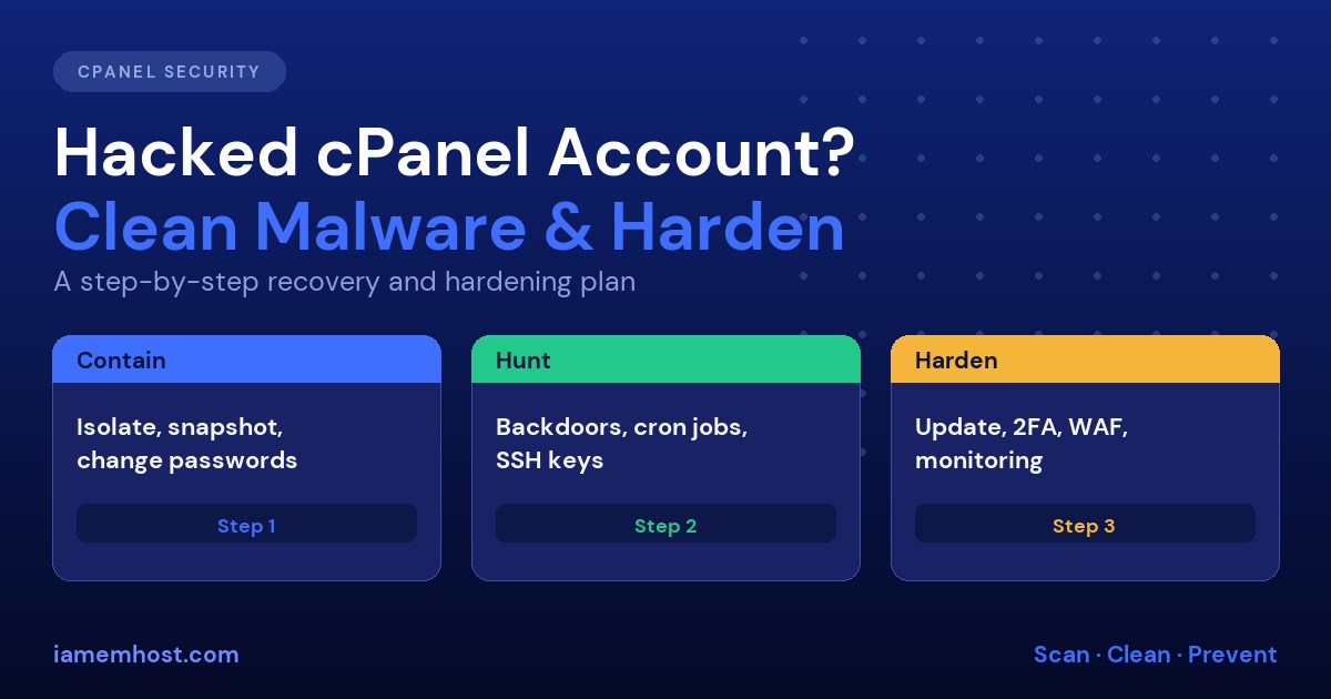 How to recover a hacked cPanel account and clean malware